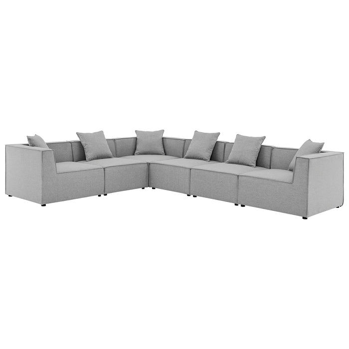 Saybrook Outdoor Patio Upholstered 6-Piece Sectional Sofa by Modway - angle view