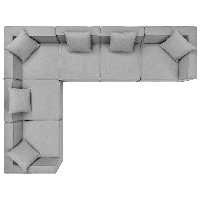 Saybrook Outdoor Patio Upholstered 6-Piece Sectional Sofa by Modway - top view