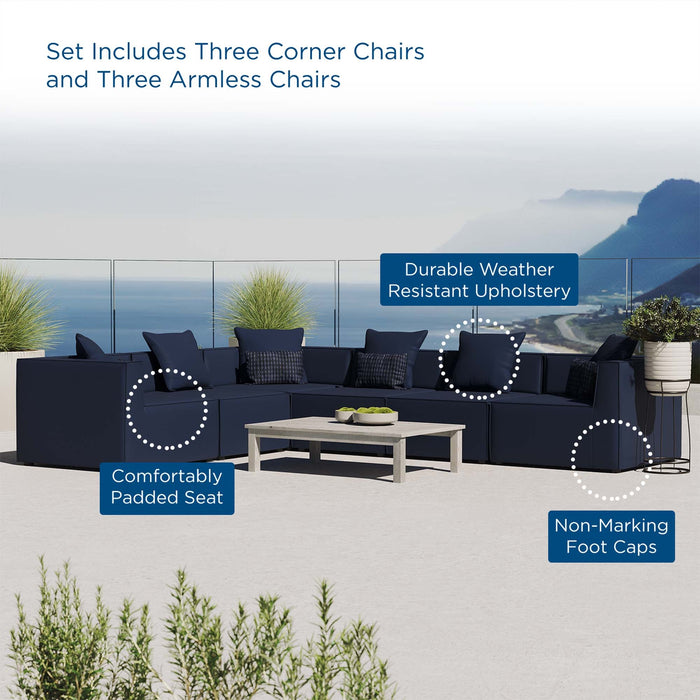 Saybrook Outdoor Patio Upholstered 6-Piece Sectional Sofa by Modway - installation view