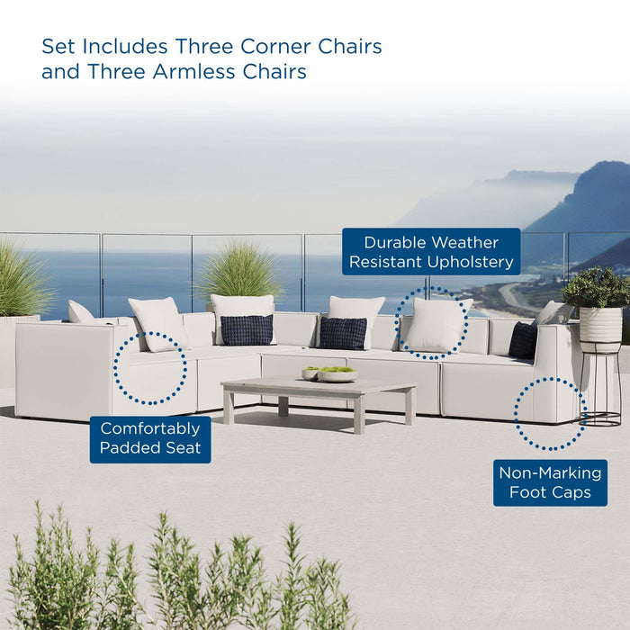 Saybrook Outdoor Patio Upholstered 6-Piece Sectional Sofa by Modway - view 25