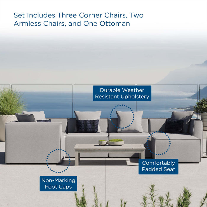 Saybrook Outdoor Patio Upholstered 6-Piece Sectional Sofa by Modway - side view
