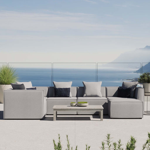 Saybrook Outdoor Patio Upholstered 6-Piece Sectional Sofa by Modway - front view