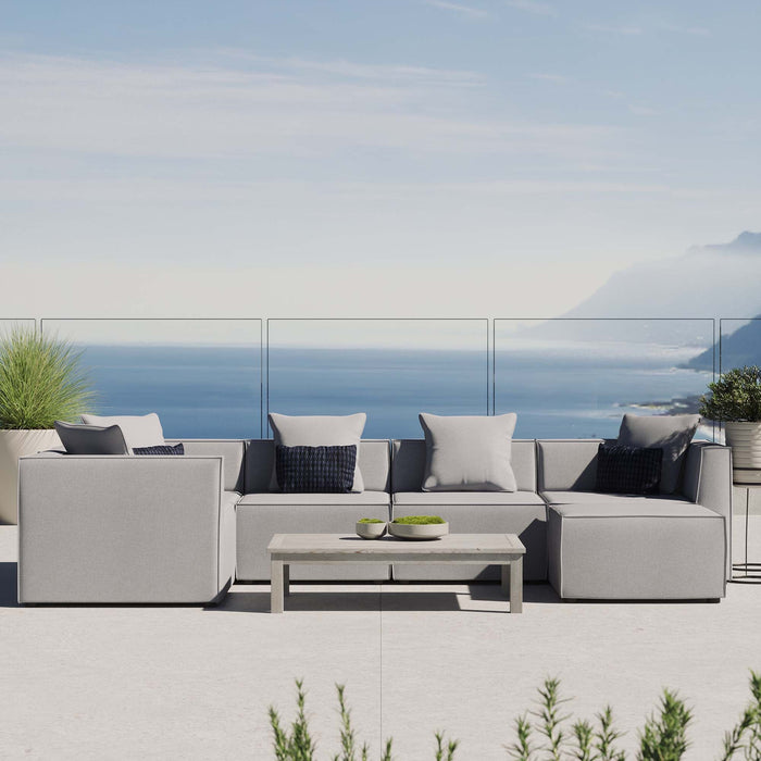 Saybrook Outdoor Patio Upholstered 6-Piece Sectional Sofa by Modway - front view