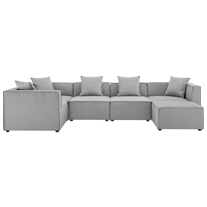 Saybrook Outdoor Patio Upholstered 6-Piece Sectional Sofa by Modway - angle view