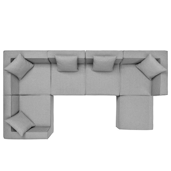 Saybrook Outdoor Patio Upholstered 6-Piece Sectional Sofa by Modway - control panel detail