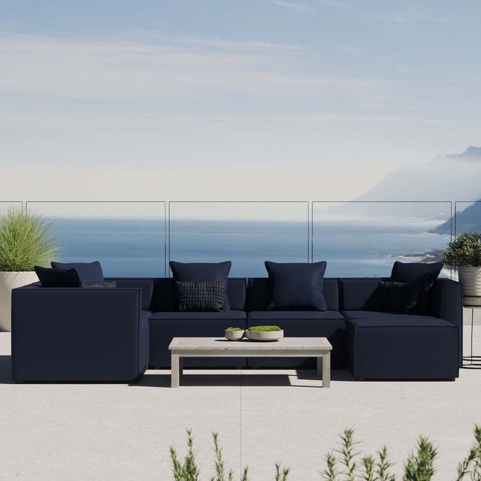 Saybrook Outdoor Patio Upholstered 6-Piece Sectional Sofa by Modway - installation view