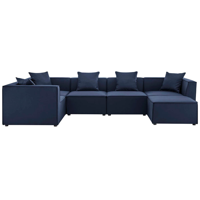 Saybrook Outdoor Patio Upholstered 6-Piece Sectional Sofa by Modway - product label