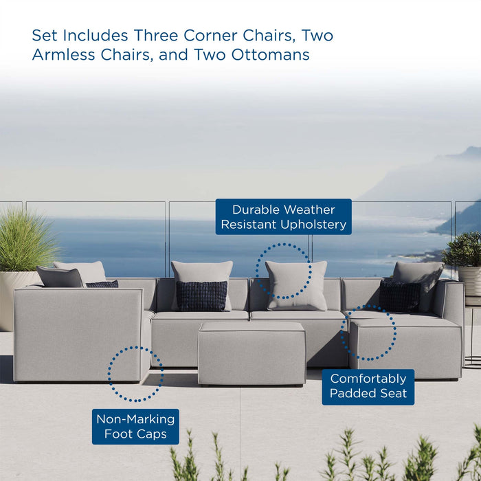 Saybrook Outdoor Patio Upholstered 7-Piece Sectional Sofa by Modway - side view