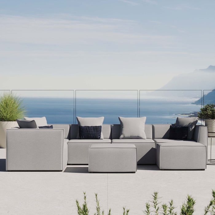 Saybrook Outdoor Patio Upholstered 7-Piece Sectional Sofa by Modway - front view