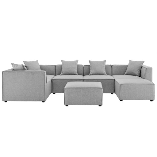 Saybrook Outdoor Patio Upholstered 7-Piece Sectional Sofa by Modway - angle view