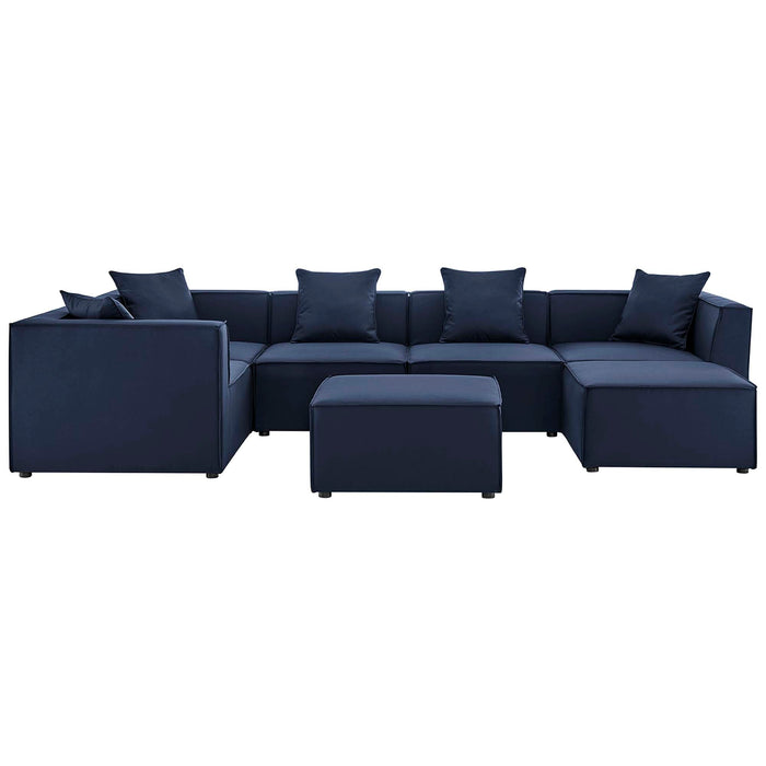 Saybrook Outdoor Patio Upholstered 7-Piece Sectional Sofa by Modway - product label