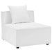 Saybrook Outdoor Patio Upholstered 7-Piece Sectional Sofa outdoor patio sectional back view