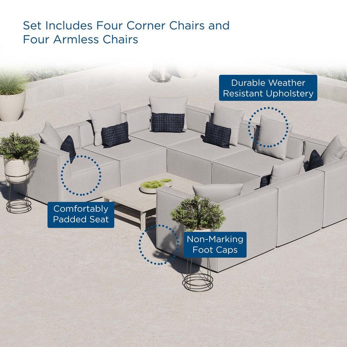 Saybrook Outdoor Patio Upholstered 8-Piece Sectional Sofa by Modway - side view