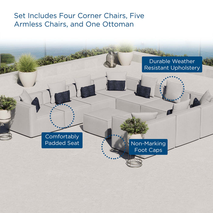 Saybrook Outdoor Patio Upholstered 10-Piece Sectional Sofa by Modway - side view