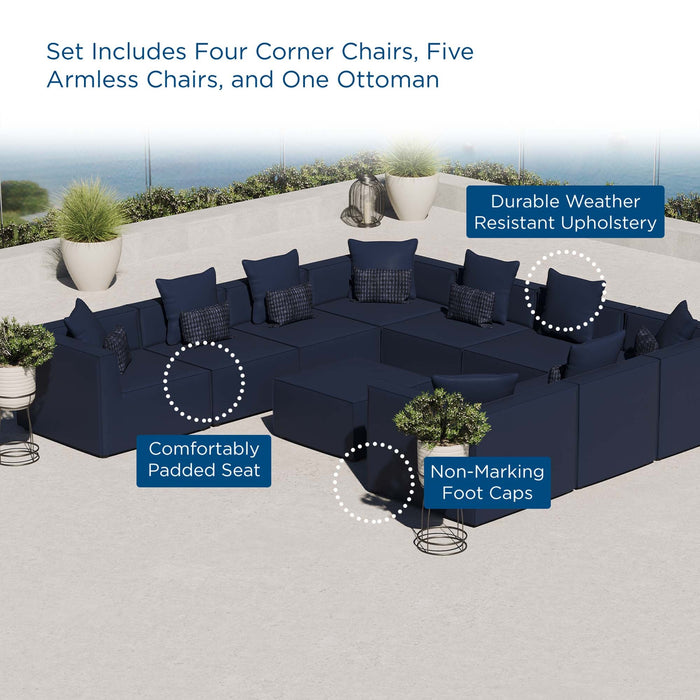 Saybrook Outdoor Patio Upholstered 10-Piece Sectional Sofa by Modway - product label