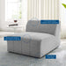 Bartlett Upholstered Fabric Armless Chair - view 12
