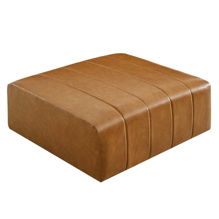 Bartlett Vegan Leather Ottoman - Chic Retro Design with Dense Foam, Modular Connectors & 331 lbs Capacity