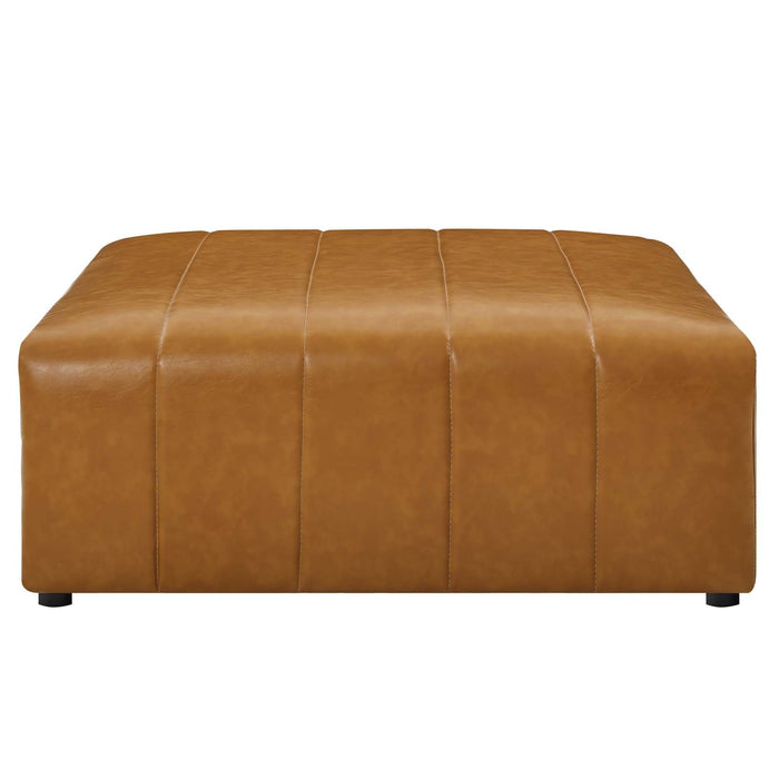 Bartlett Vegan Leather Ottoman - Chic Retro Design with Dense Foam, Modular Connectors & 331 lbs Capacity