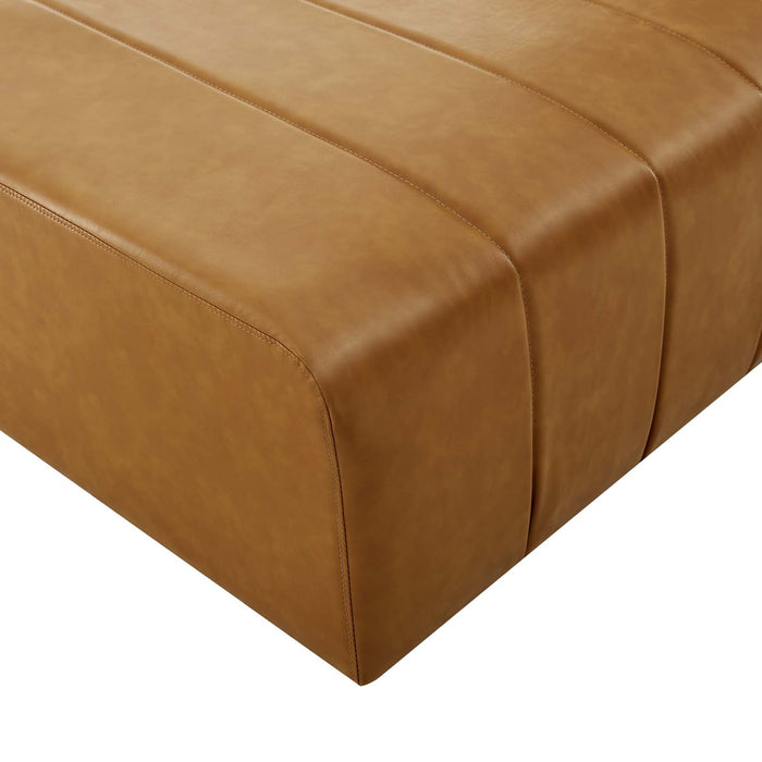 Bartlett Vegan Leather Ottoman - Chic Retro Design with Dense Foam, Modular Connectors & 331 lbs Capacity