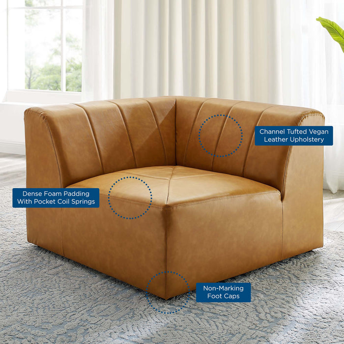 Bartlett Vegan Leather Corner Chair - in lifestyle setting