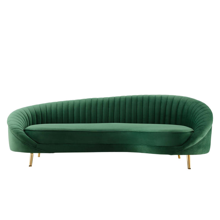Camber Channel Tufted Performance Velvet Sofa – Glam Deco Design with Premium Comfort & Style