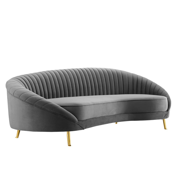 Camber Channel Tufted Performance Velvet Sofa – Glam Deco Design with Premium Comfort & Style