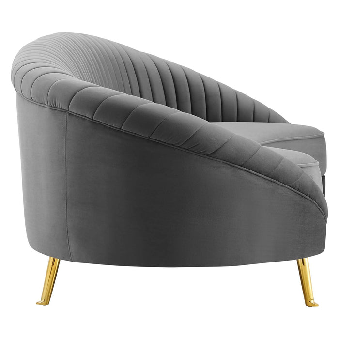 Camber Channel Tufted Performance Velvet Sofa – Glam Deco Design with Premium Comfort & Style