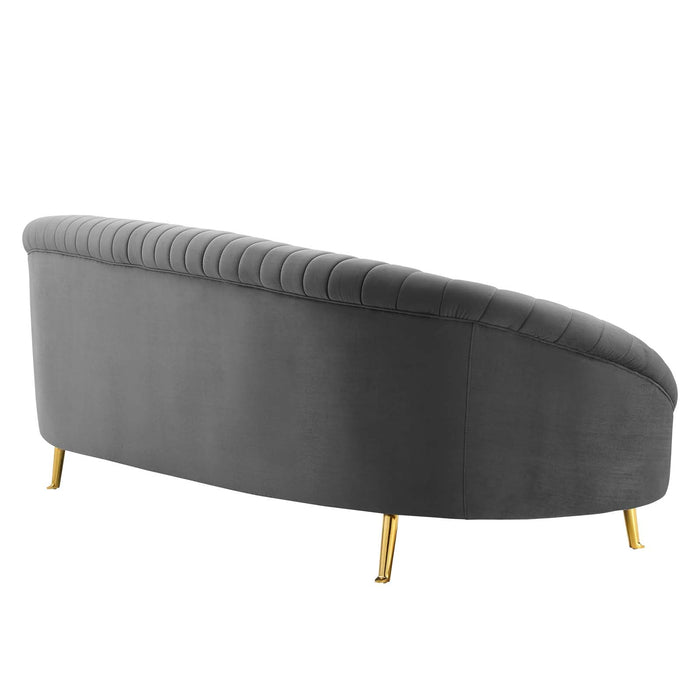 Camber Channel Tufted Performance Velvet Sofa – Glam Deco Design with Premium Comfort & Style