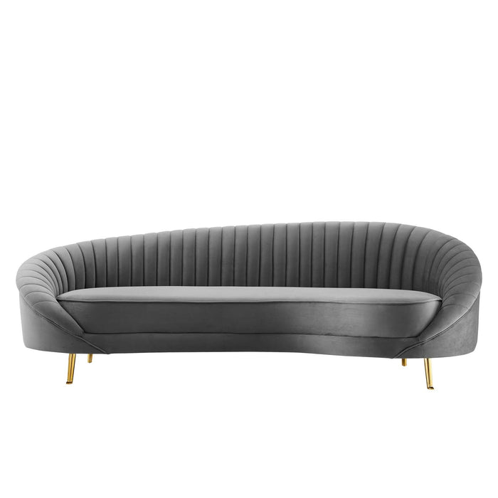 Camber Channel Tufted Performance Velvet Sofa – Glam Deco Design with Premium Comfort & Style