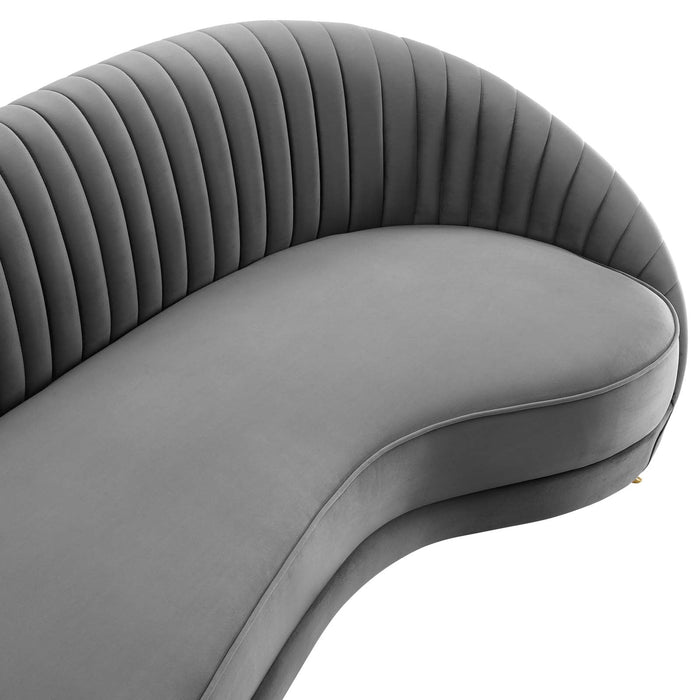 Camber Channel Tufted Performance Velvet Sofa – Glam Deco Design with Premium Comfort & Style