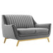 Winsome Channel Tufted Performance Velvet Loveseat - alternate angle view