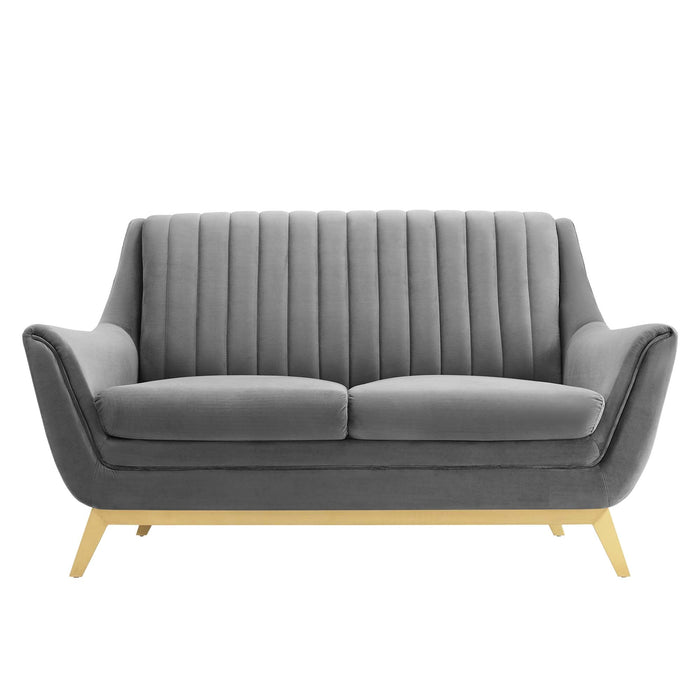Winsome Channel Tufted Performance Velvet Loveseat - view 7