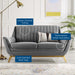 Winsome Channel Tufted Performance Velvet Loveseat - in lifestyle setting