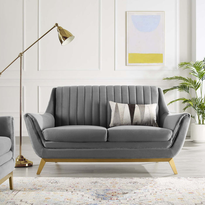 Winsome Channel Tufted Performance Velvet Loveseat - Modway \living\loveseats