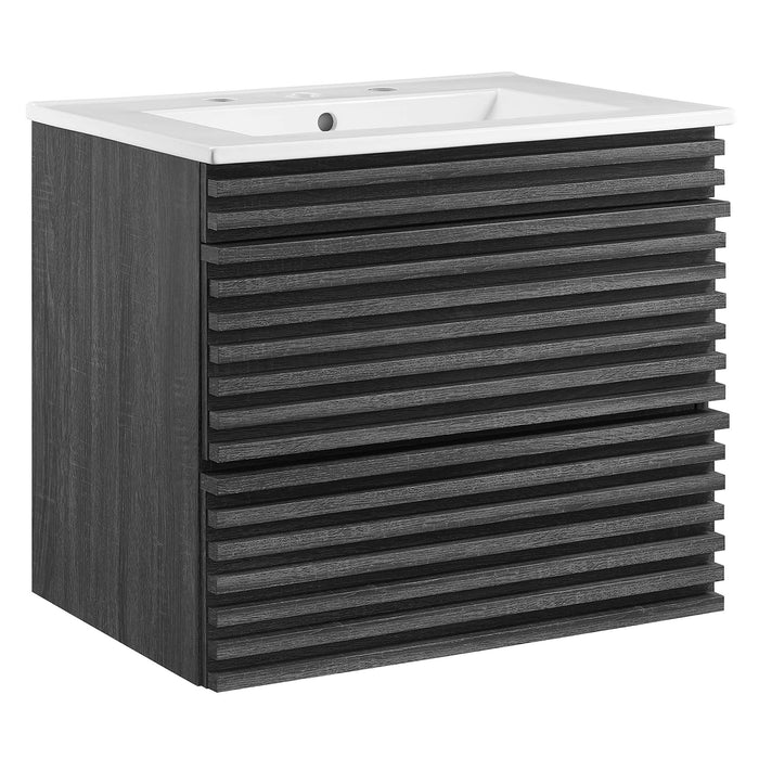 Render Wall-Mount Bathroom Vanity with White Basin Included