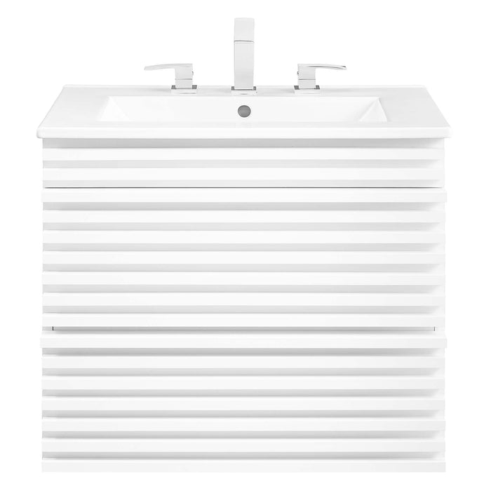 Render Wall-Mount Bathroom Vanity with White Basin Included