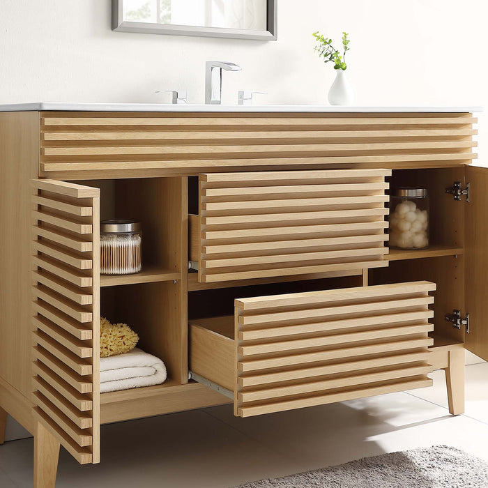 Render 48" Bathroom Vanity with White Basin Included