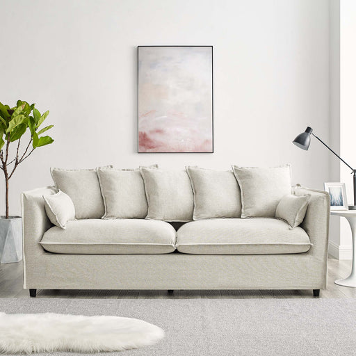 Avalon Slipcover Fabric Sofa Beige