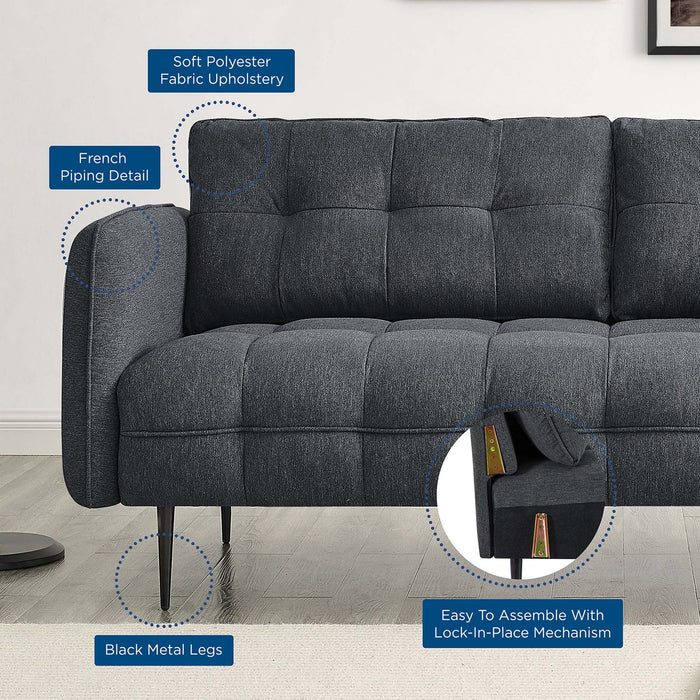 Cameron Tufted Fabric Sofa - in lifestyle setting