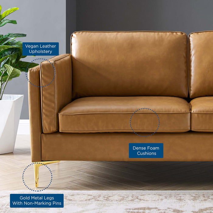 Kaiya Vegan Leather Sofa - detail close-up