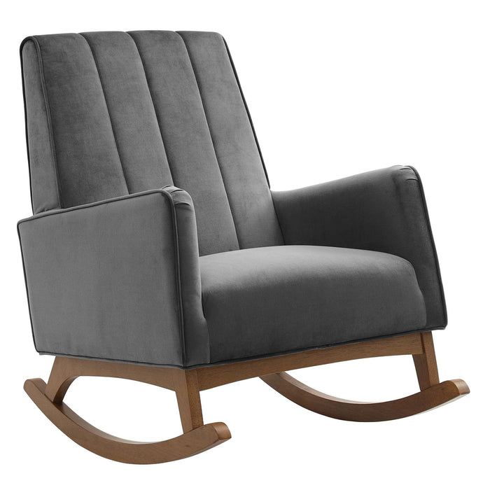 Modway Sway Performance Velvet Rocking Chair Living Room Furniture in Gray