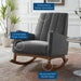 Modway Sway Performance Velvet Rocking Chair Living Room Furniture in Gray - Detail View
