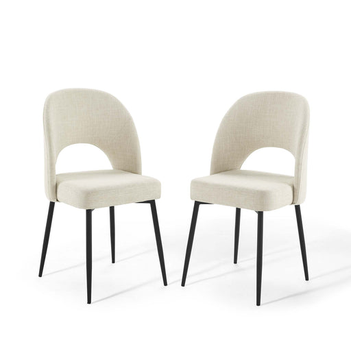 Modway Rouse Dining Side Chair Upholstered Fabric Set of 2 in Black