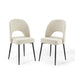 Modway Rouse Dining Side Chair Upholstered Fabric Set of 2 in Black