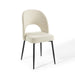 Modway Rouse Dining Side Chair Upholstered Fabric Set of 2 in Black - Detail View