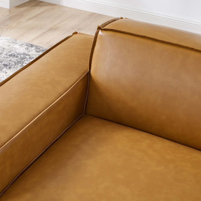 Restore Left-Arm Vegan Leather Sectional Sofa Chair - detail close-up