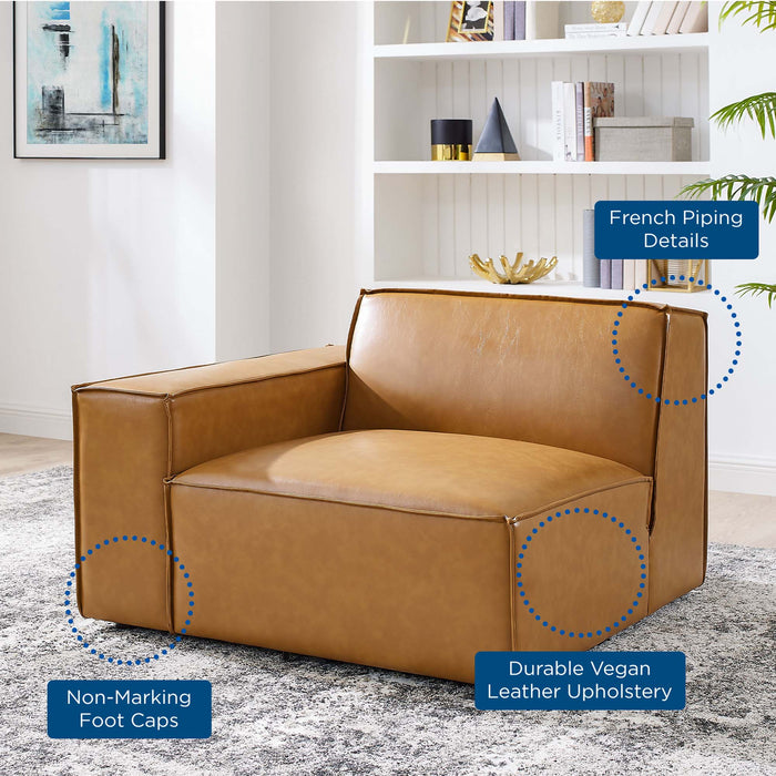 Restore Left-Arm Vegan Leather Sectional Sofa Chair - in lifestyle setting