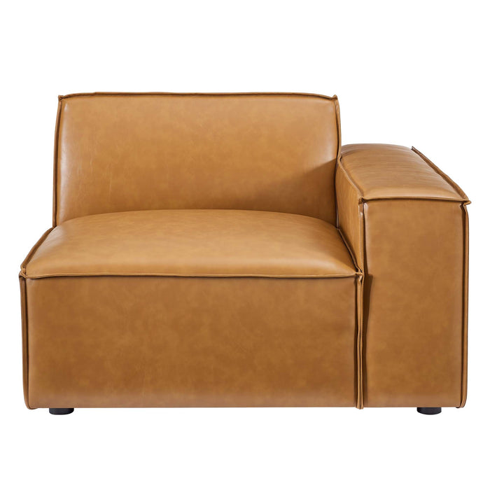 Restore Right-Arm Vegan Leather Sectional Sofa Chair - view 7