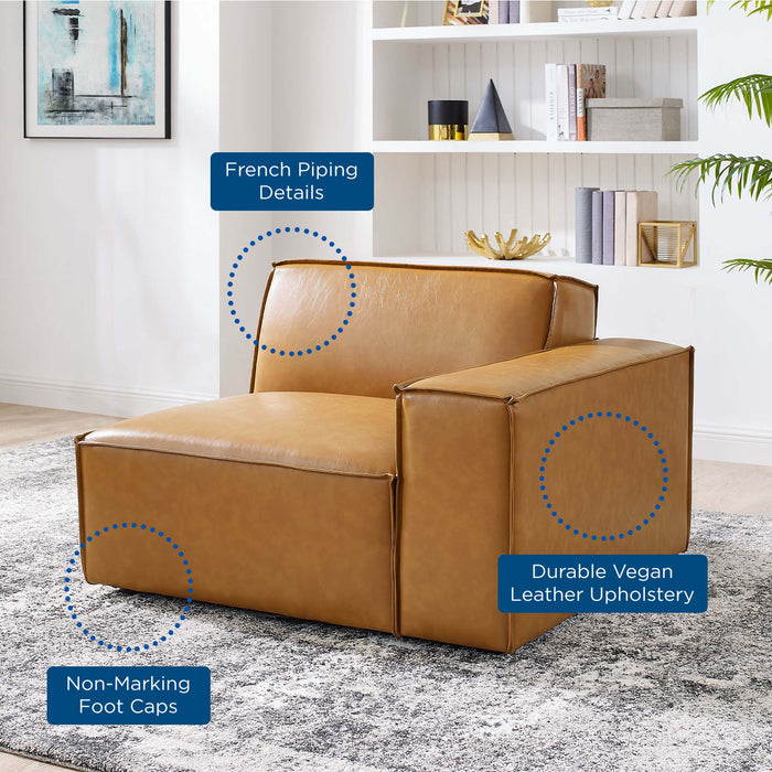 Restore Right-Arm Vegan Leather Sectional Sofa Chair - in lifestyle setting