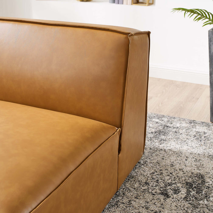 Restore Vegan Leather Sectional Sofa Armless Chair - detail close-up